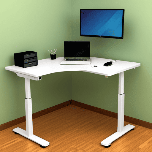 Stnading desk with monitor on wall