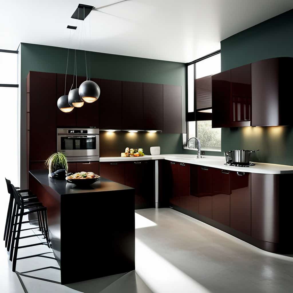 Kitchen with dark cabinets and overall tone. A prime example of a modern look done right. 