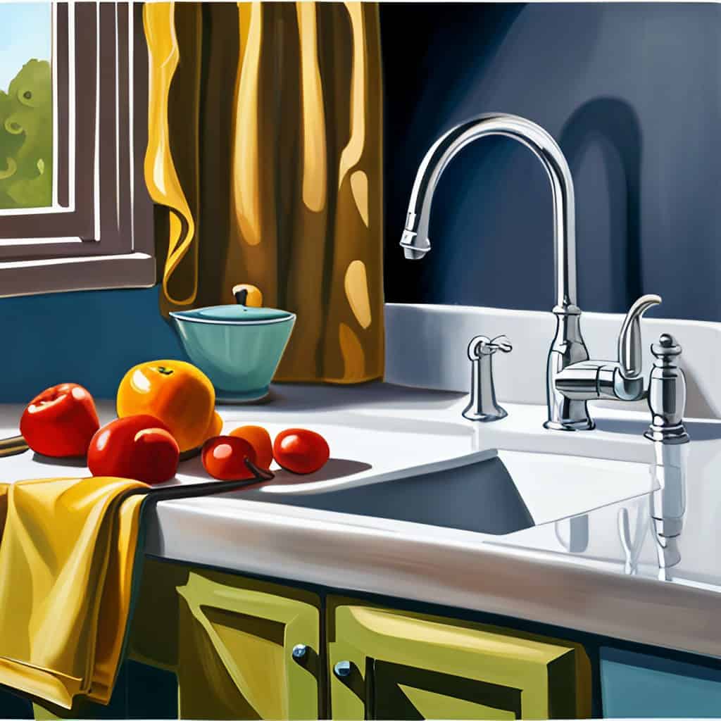 Artistic kitchen sink painting