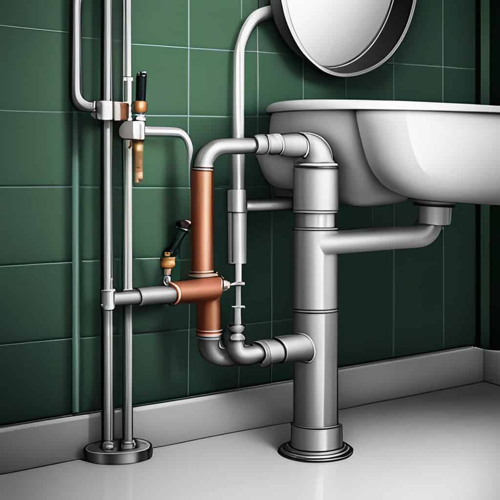 Photo realistic image of Drain Pipes and P-Trap