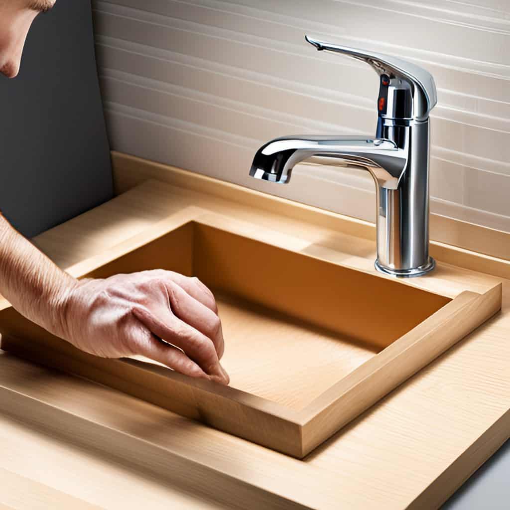 Positioning and sealing the sink. 