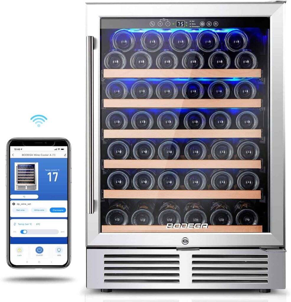 Bodega 24 Inch Wine Cooler- Best Wine Fridge for Smart Features