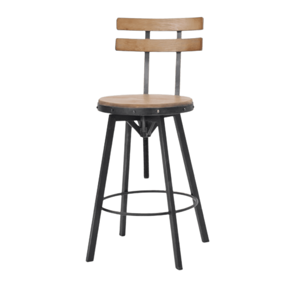 Abbot Swivel Solid Wood Adjustable Height Stool