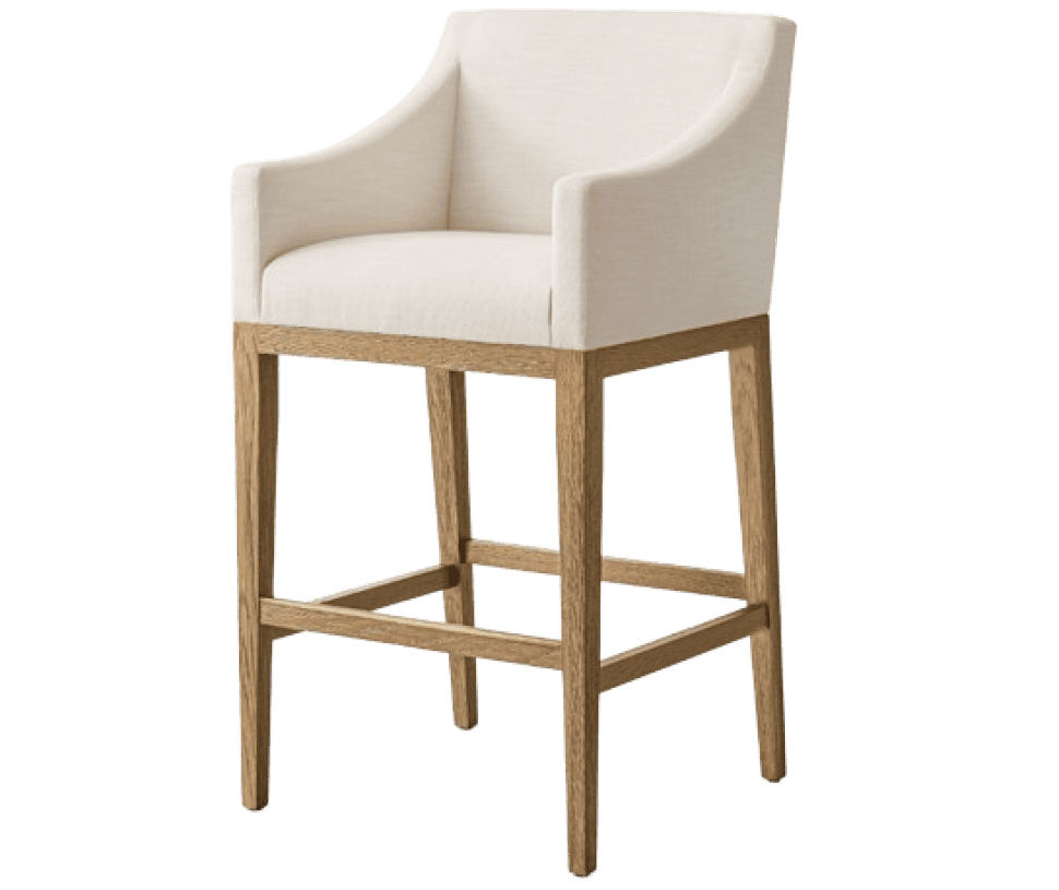 RH Morgan Slope Arm Fabric Bar & Counter Stool