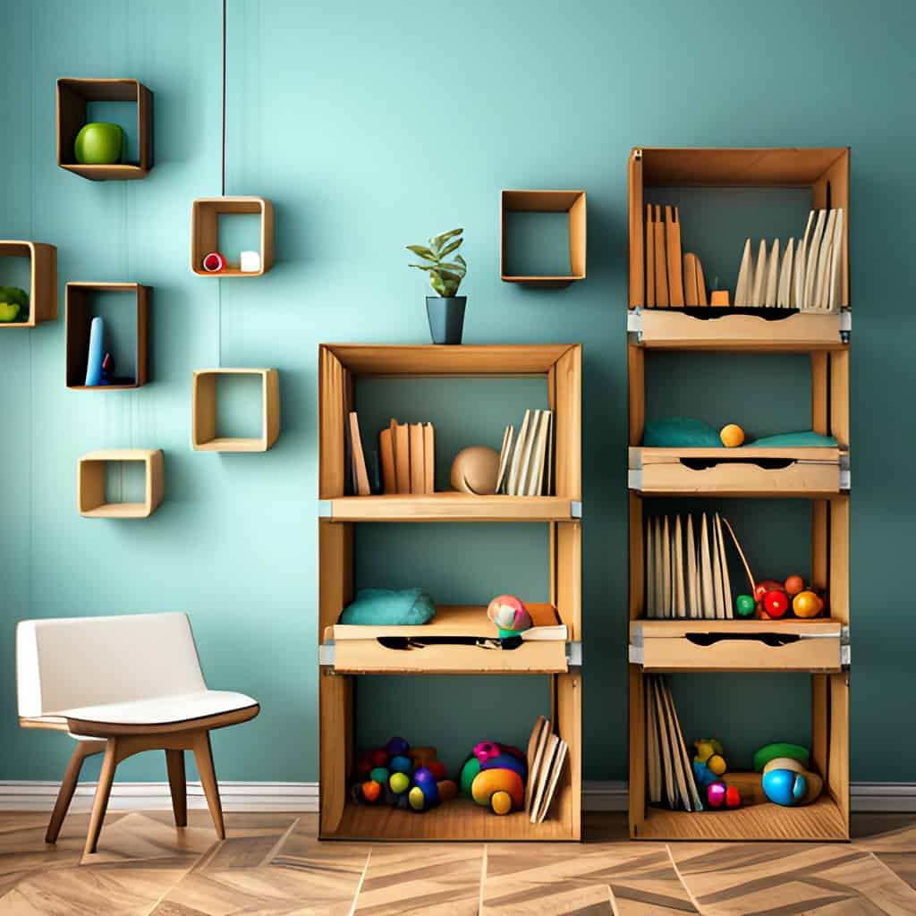Toy Storage Crate Shelves - DIY Shelves