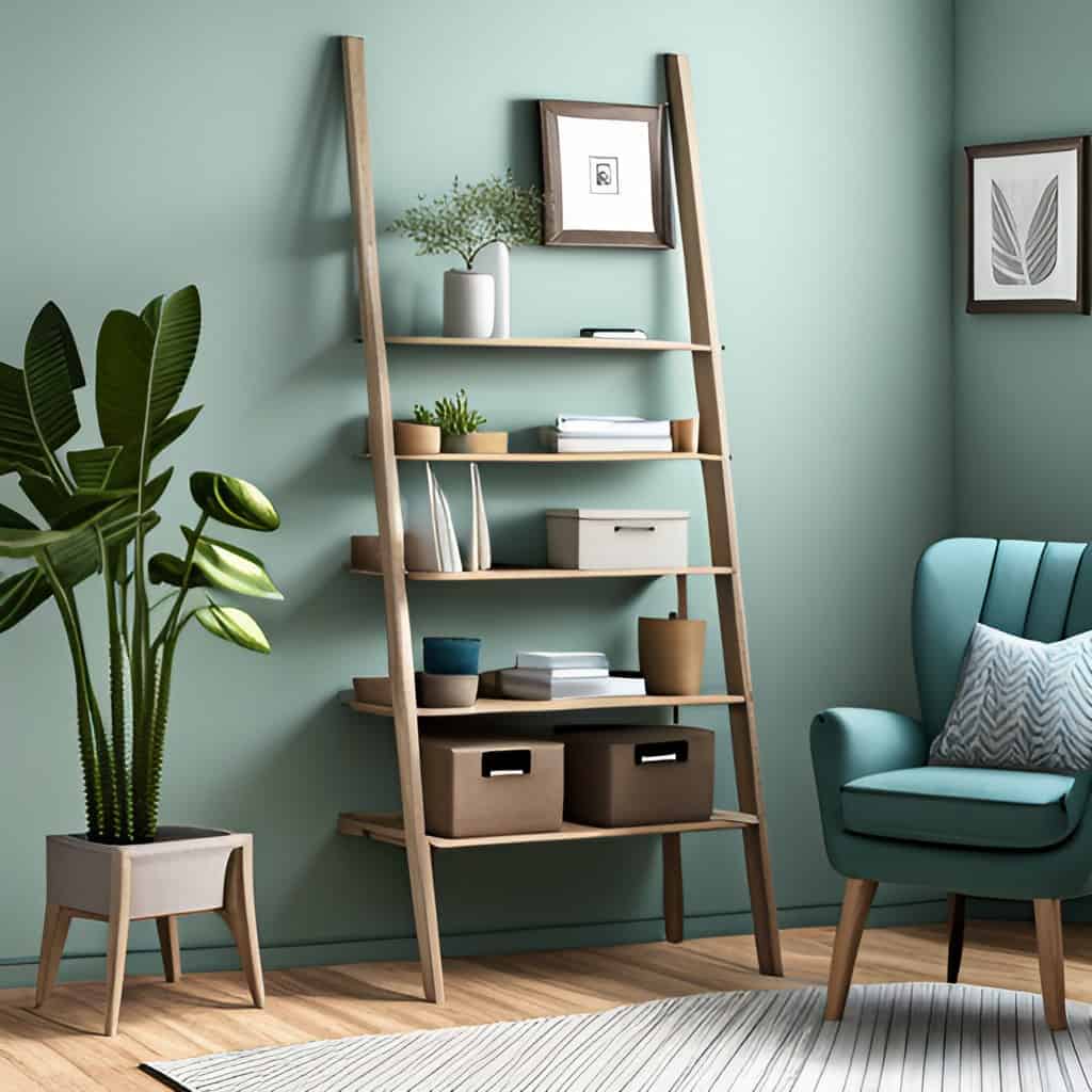 Leaning Ladder Shelf - DIY Shelves